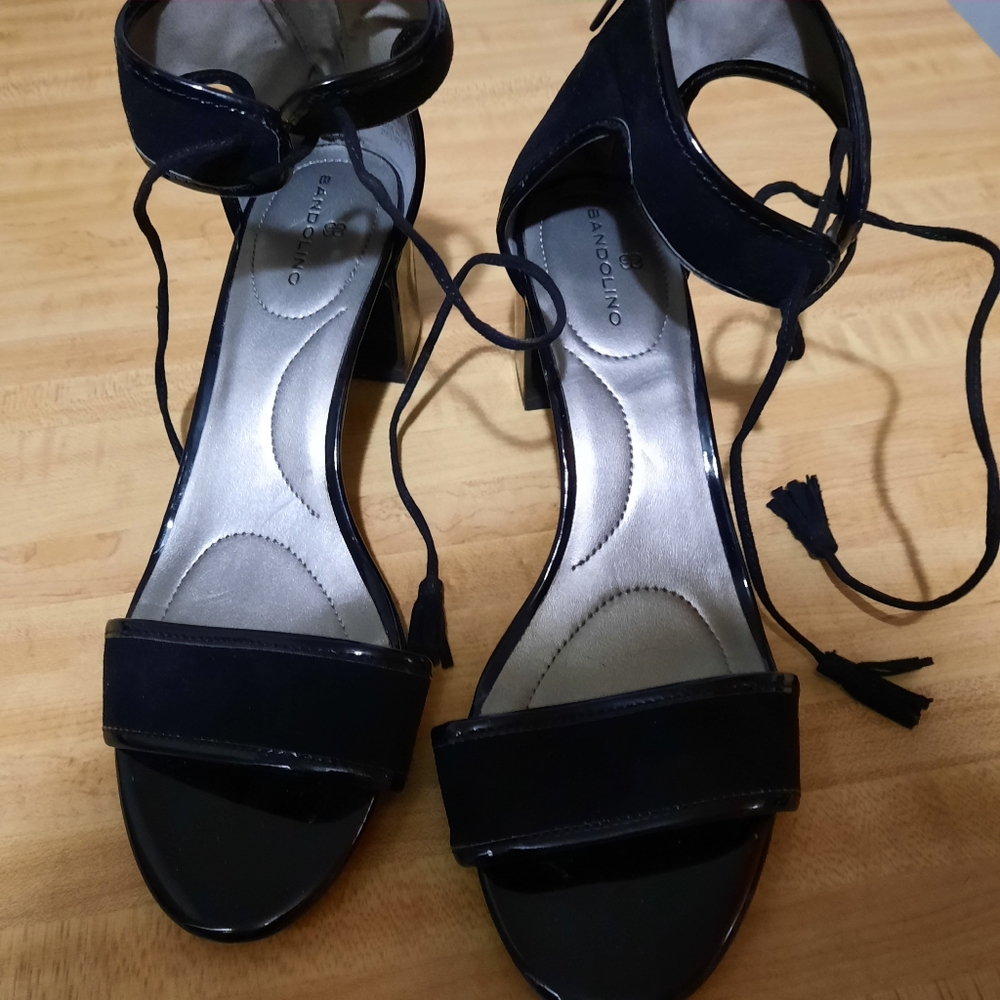 Womens bandolino block heel black shoes size 10M